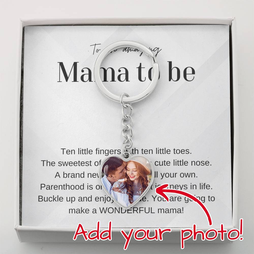 Mama To Be Ultrasound Heart Key Chain / Mom to be Customer Furnished Photo Heart Key Chain