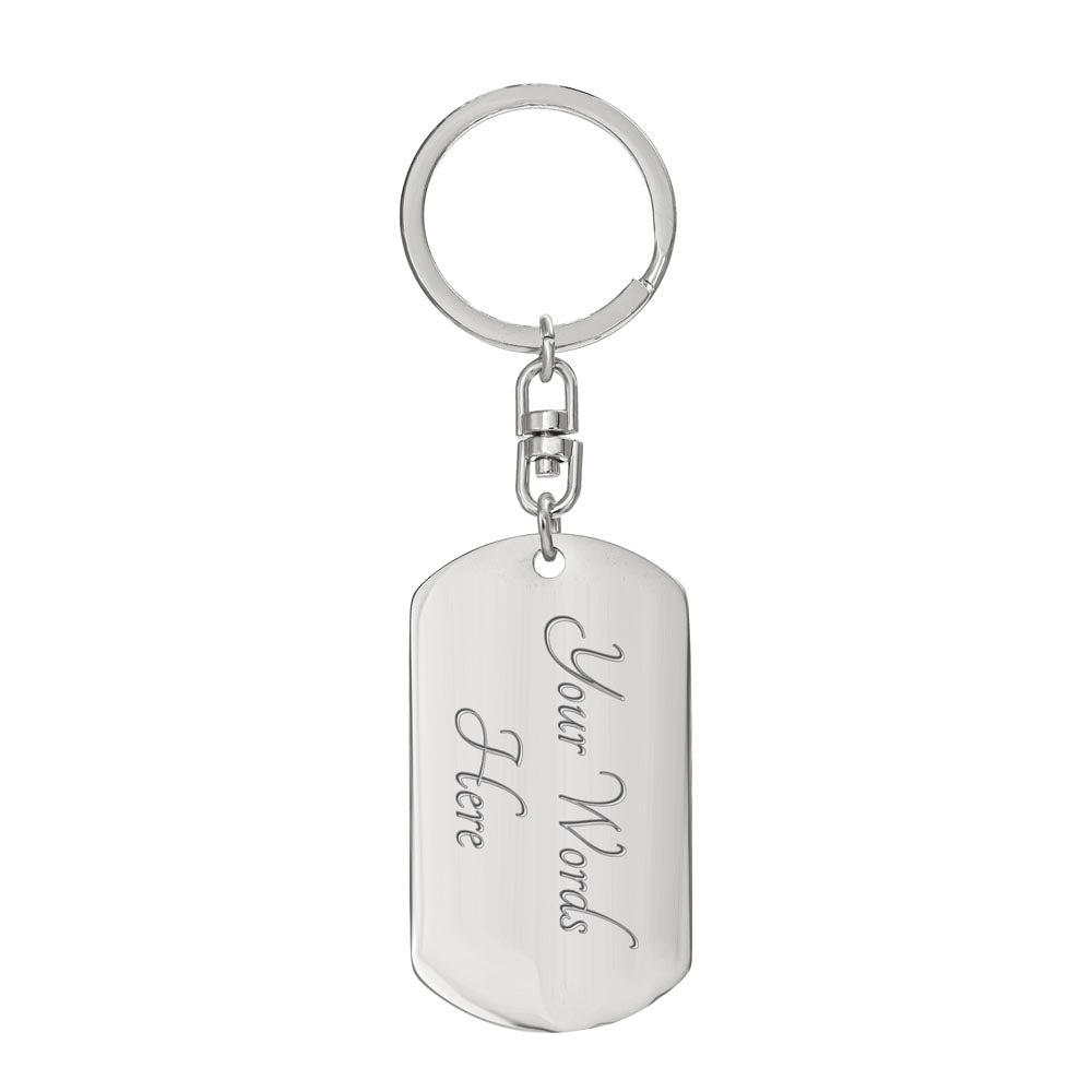 Old Friend Dog Tag Keychain