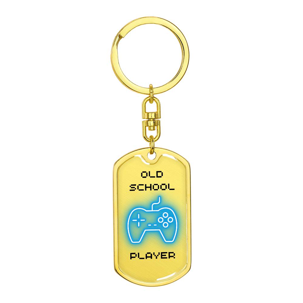 Old School Player Dog Tag Key Chain