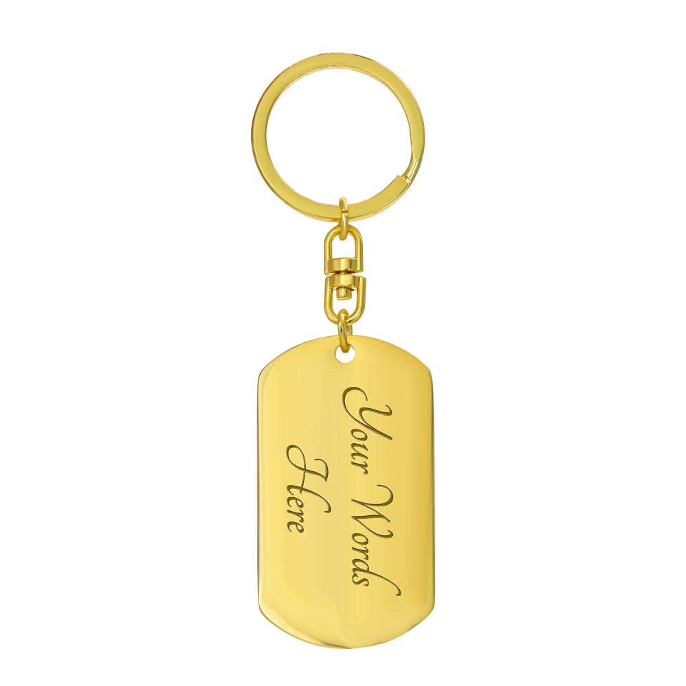 Old Friend Dog Tag Keychain