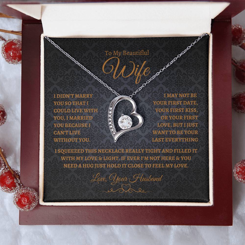 To My Beautiful Wife Forever Love Necklace BG