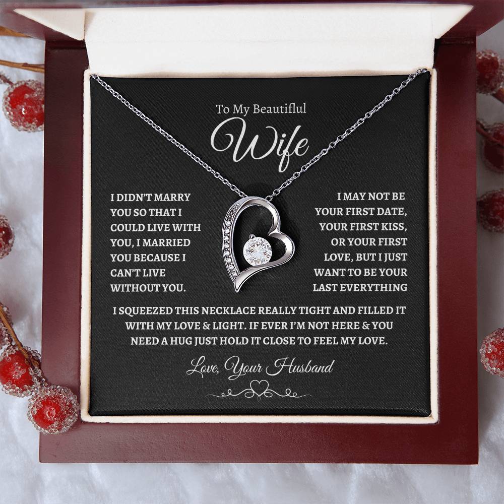 To My Beautiful Wife Forever Love Knot Necklace BW2