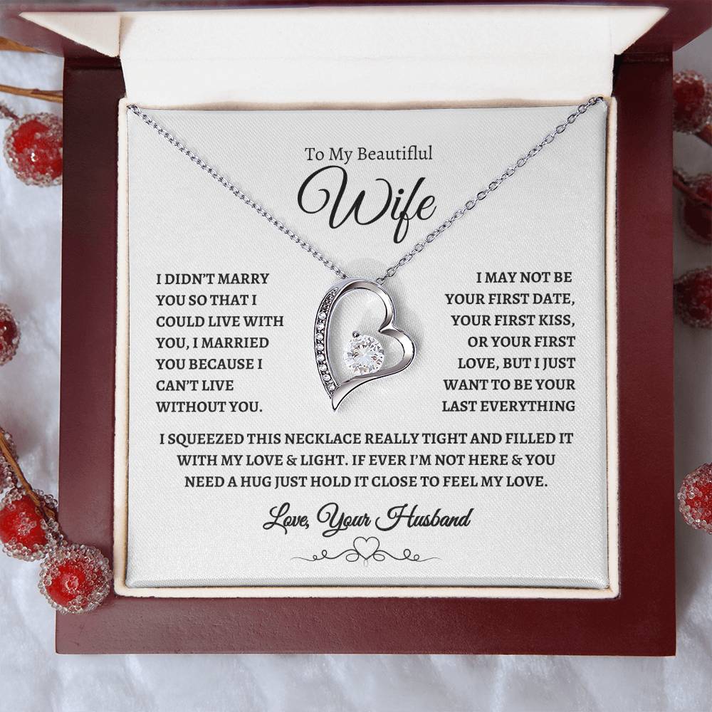 To My Beautiful Wife Forever Love Knot Necklace WB