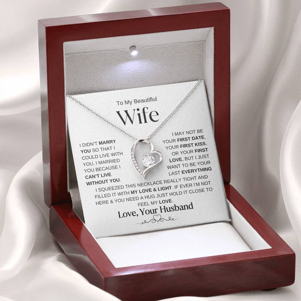 To My Beautiful Wife Forever Love Knot Necklace WB2