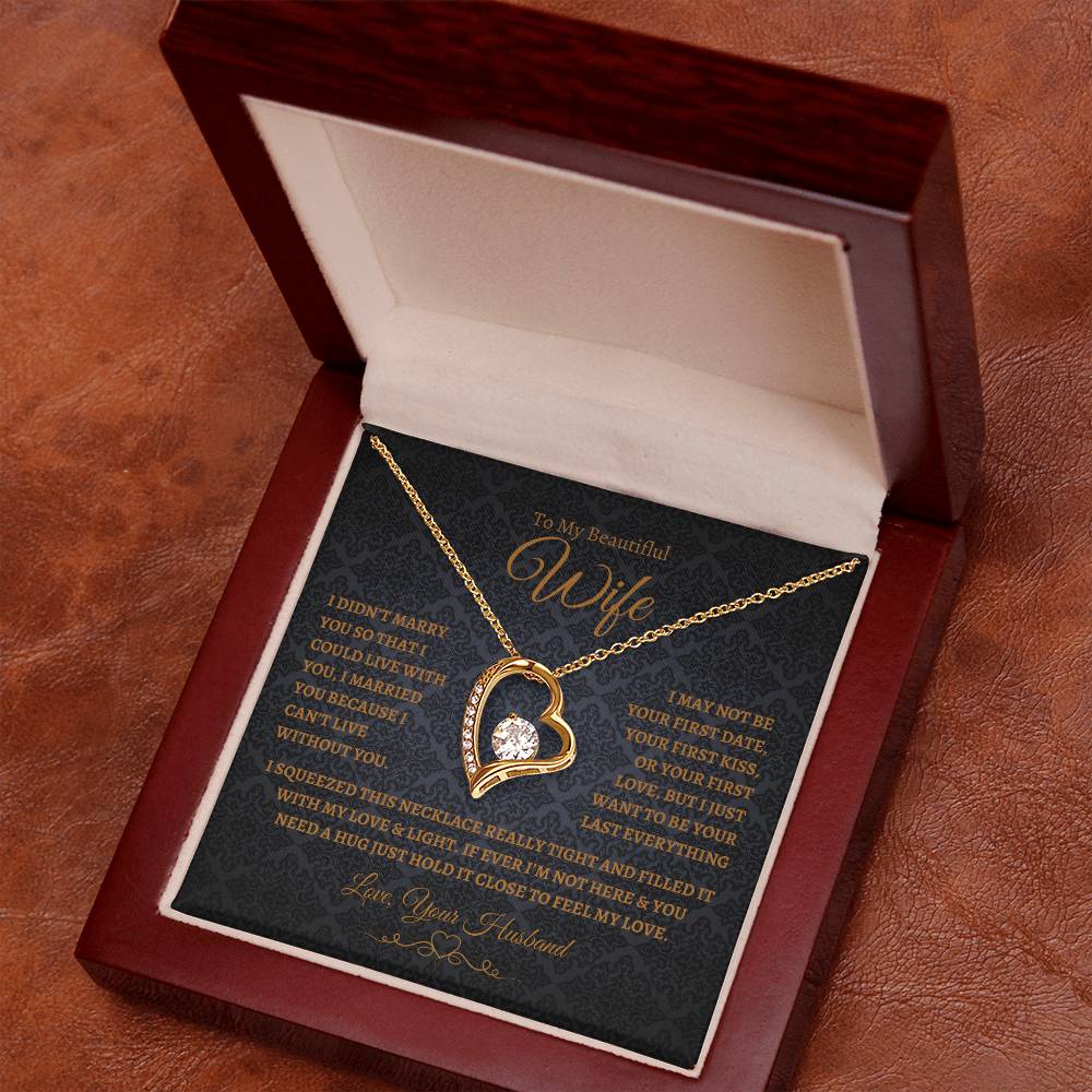 To My Beautiful Wife Forever Love Necklace BG