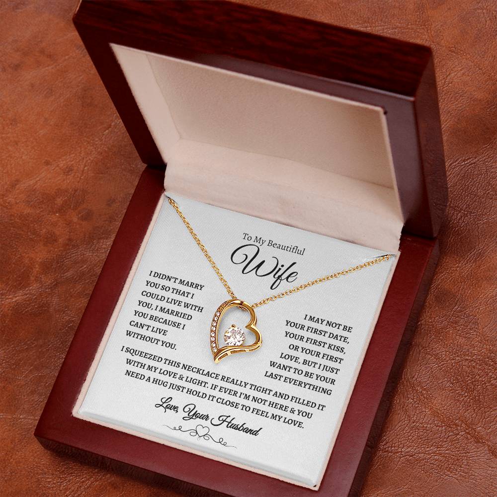 To My Beautiful Wife Forever Love Knot Necklace WB