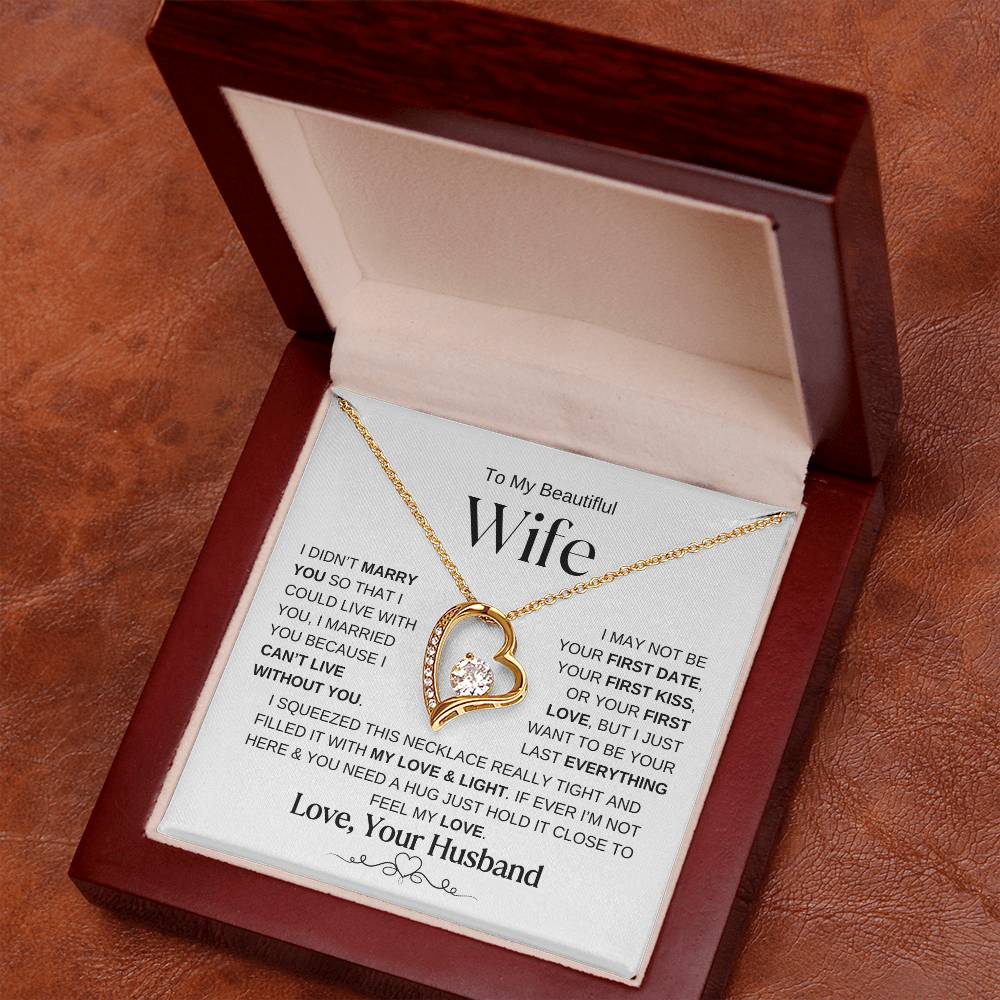 To My Beautiful Wife Forever Love Knot Necklace WB2