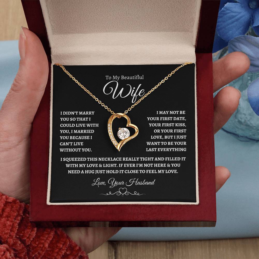 To My Beautiful Wife Forever Love Knot Necklace BW2