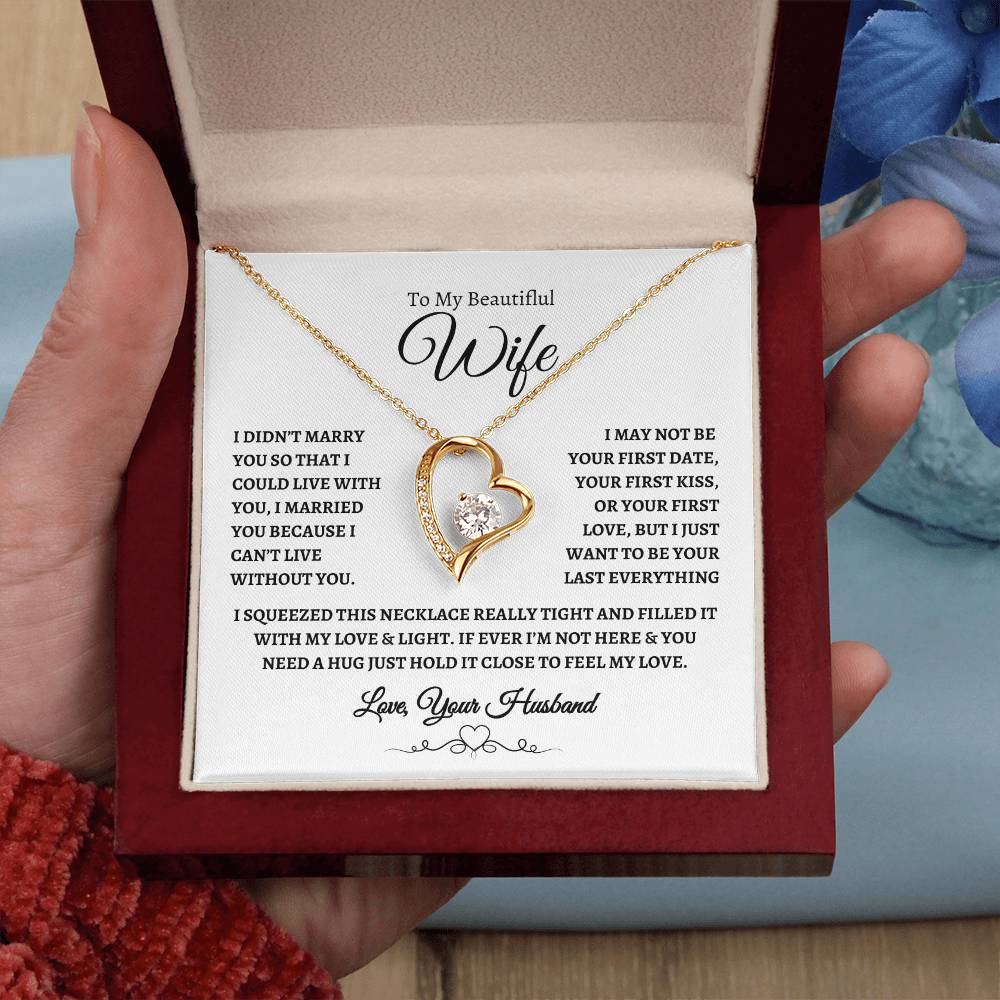 To My Beautiful Wife Forever Love Knot Necklace WB