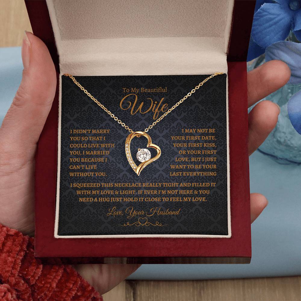 To My Beautiful Wife Forever Love Necklace BG