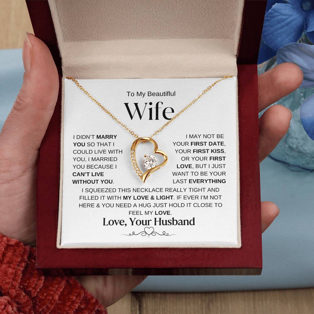 To My Beautiful Wife Forever Love Knot Necklace WB2