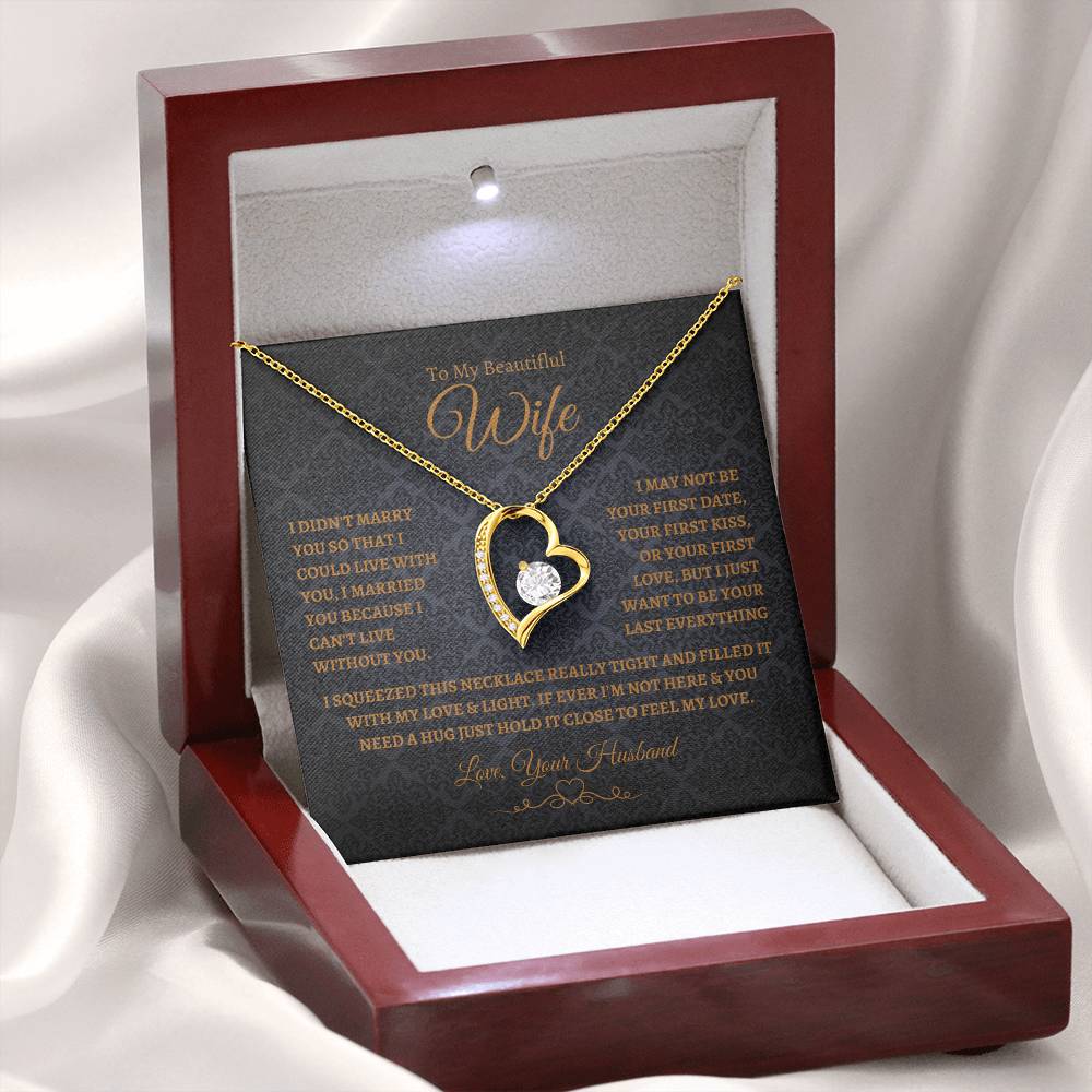 To My Beautiful Wife Forever Love Necklace BG