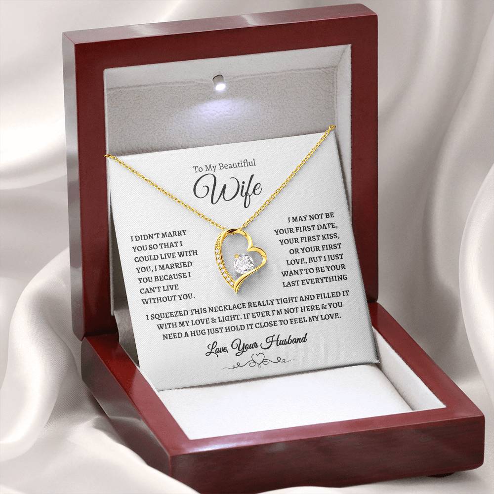 To My Beautiful Wife Forever Love Knot Necklace WB