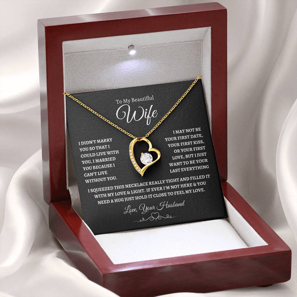 To My Beautiful Wife Forever Love Knot Necklace BW2