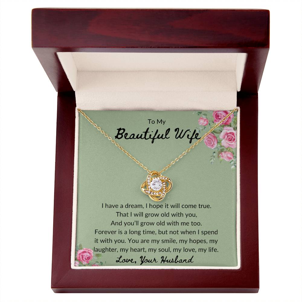 To My Beautiful Wife Necklace / I Love You Gift for Wife