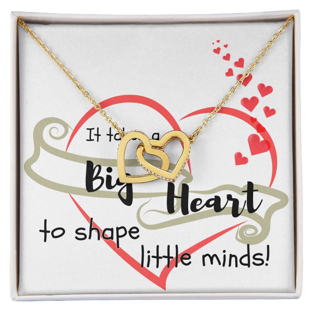 Big Heart of a Teacher To Shape Little Minds Heart Necklace