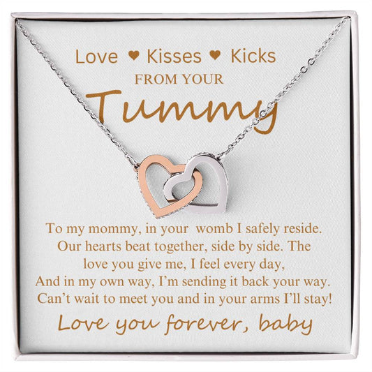 Mommy To Be Necklace Two Hearts