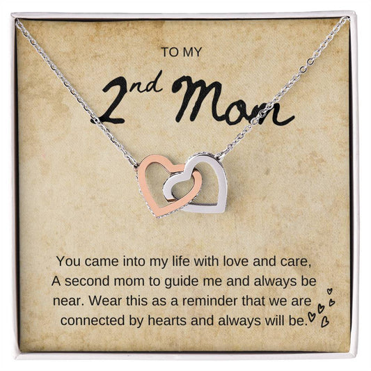 To My 2nd Mom Two Hearts Necklace