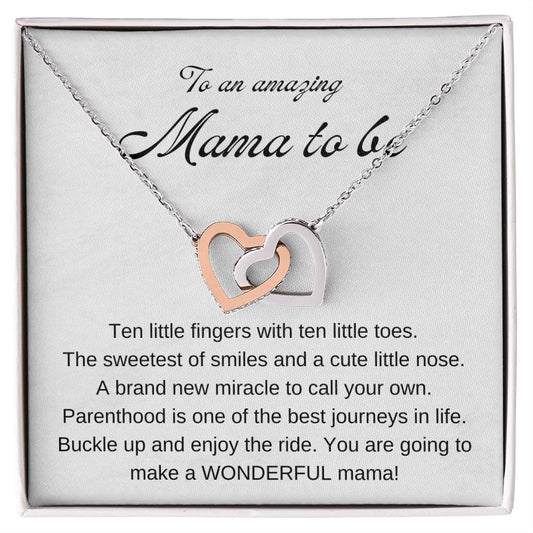 Mama To Be Gift Entangled Hearts Necklace / First Time Mother's Day Gift