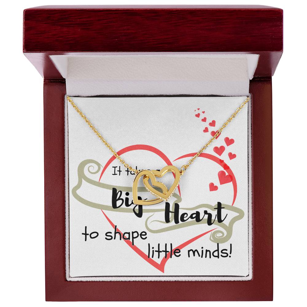 Big Heart of a Teacher To Shape Little Minds Heart Necklace