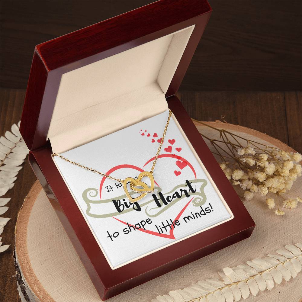 Big Heart of a Teacher To Shape Little Minds Heart Necklace