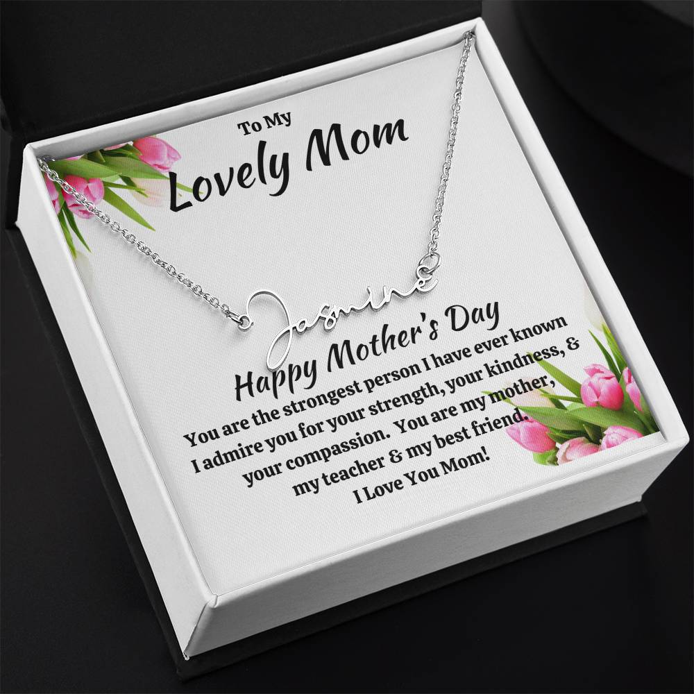 To My Lovely Mom Custom Name Necklace