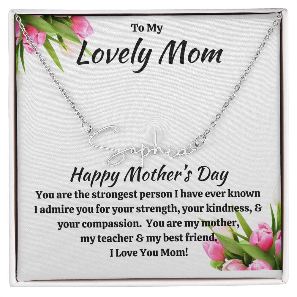 To My Lovely Mom Custom Name Necklace