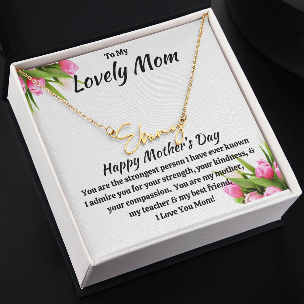 To My Lovely Mom Custom Name Necklace