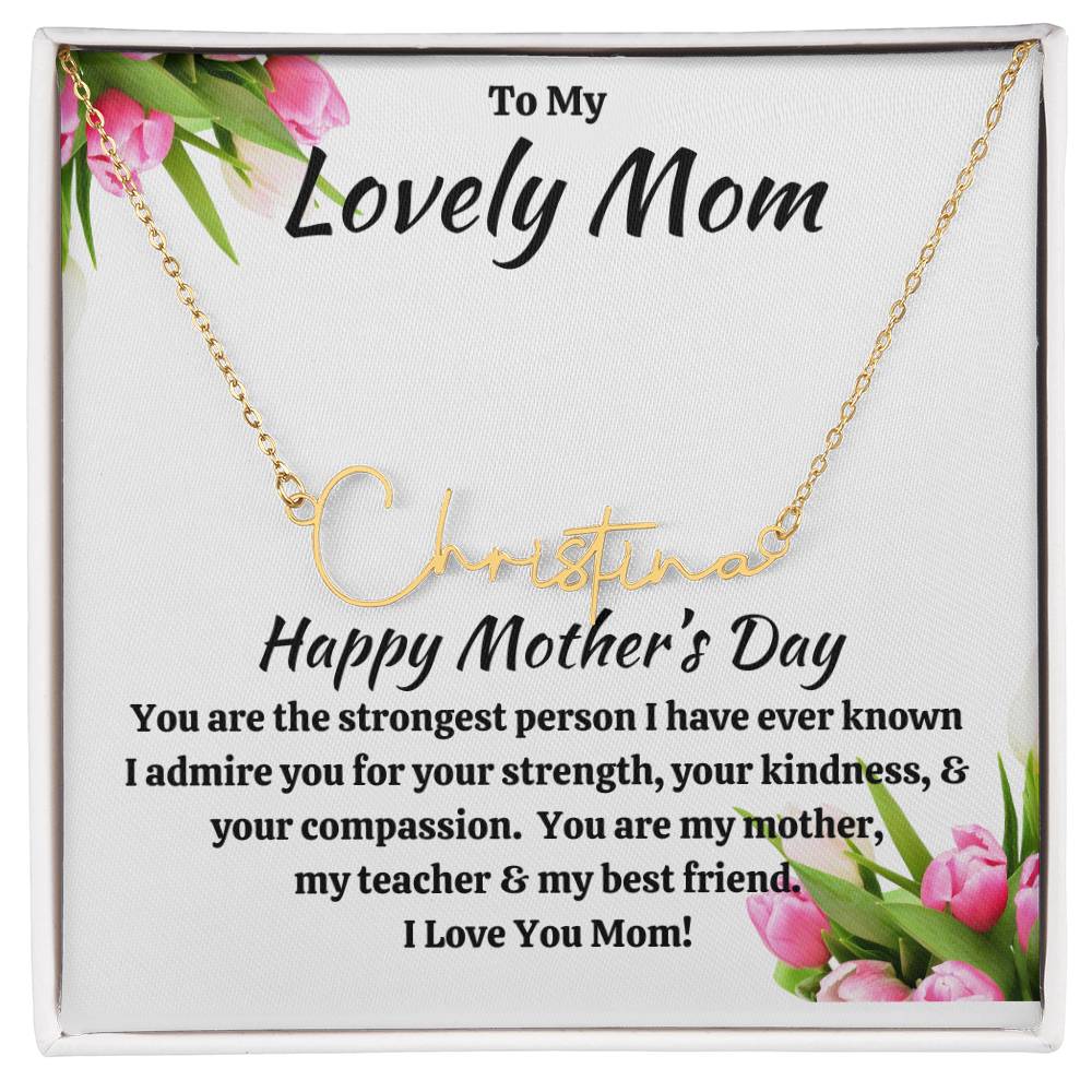 To My Lovely Mom Custom Name Necklace