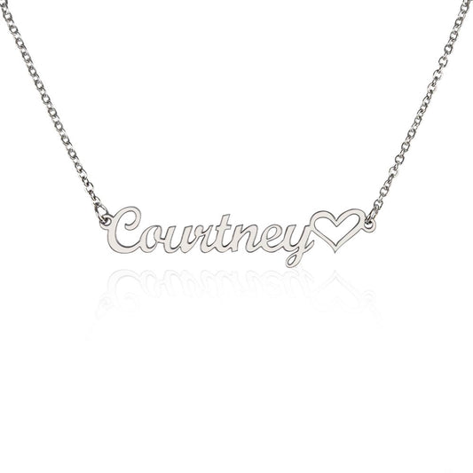 Horizontal Heart Name Necklace