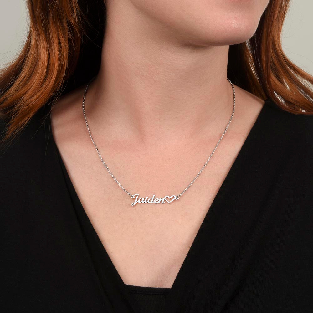 Horizontal Heart Name Necklace