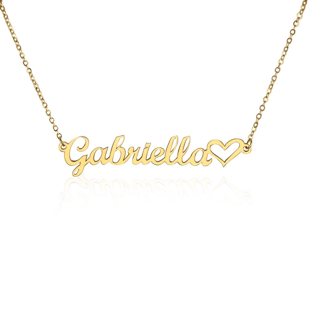 Horizontal Heart Name Necklace