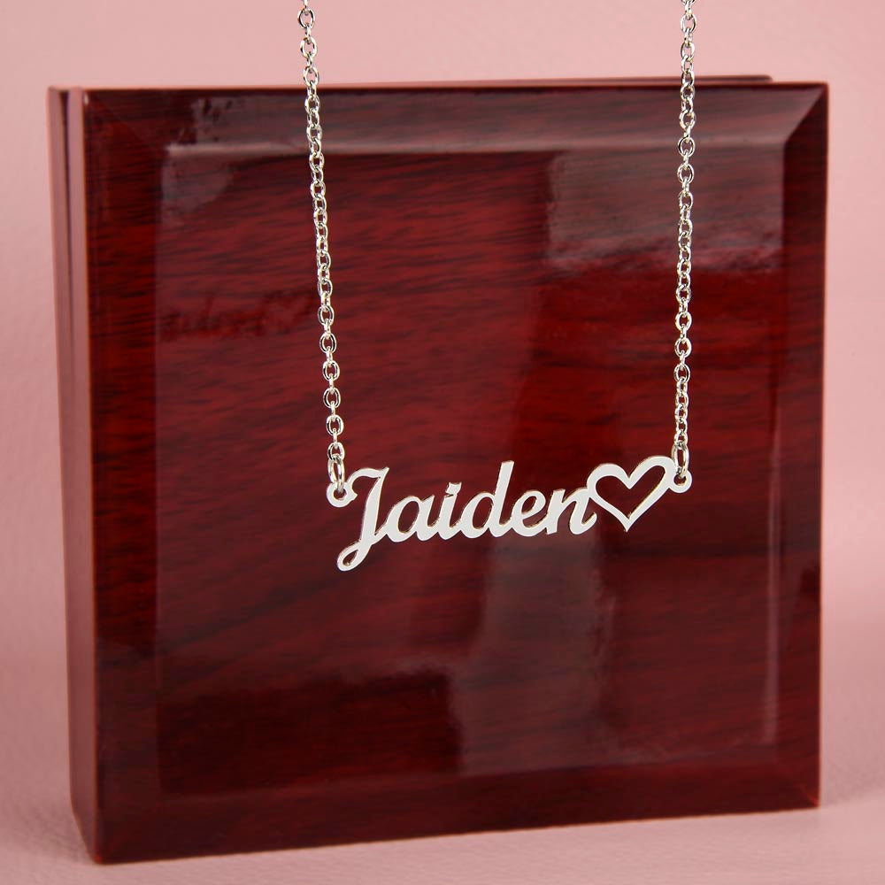 Horizontal Heart Name Necklace