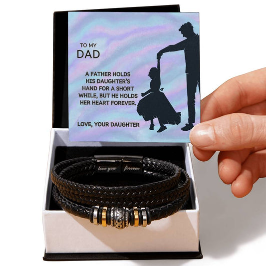 LOVE YOU FOREVER BRACELET  TO DAD FROM DAUGHTER