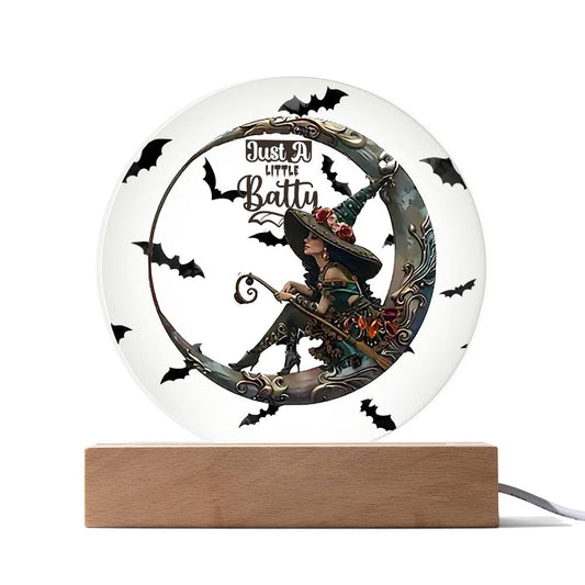 Just A Little Batty Acrylic Circle Plaque / Night LIght