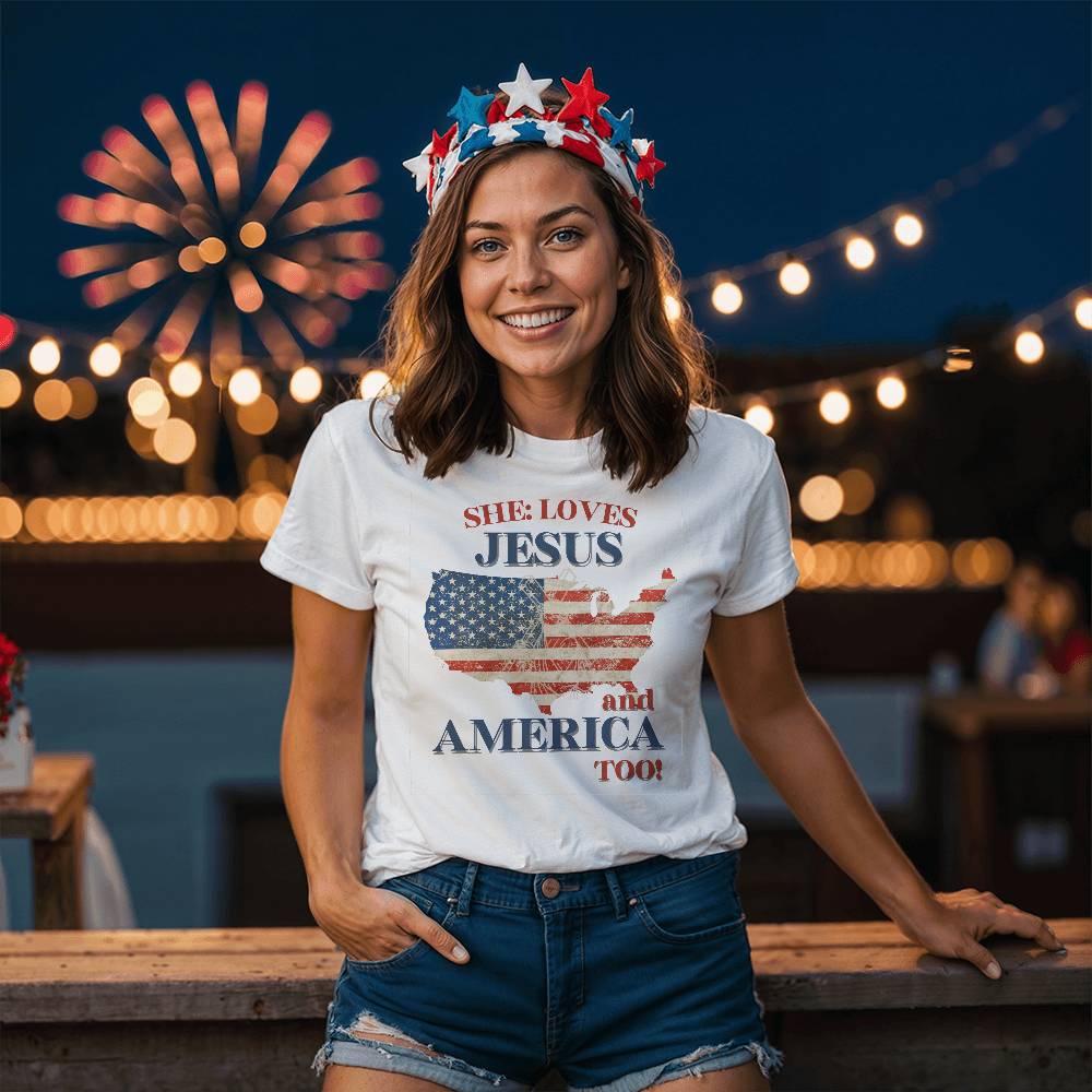 She Loves Jesus & America Too Shirt