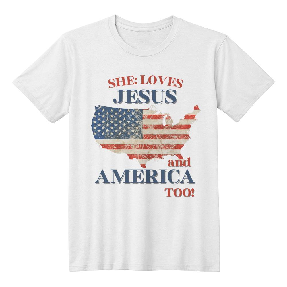 She Loves Jesus & America Too Shirt