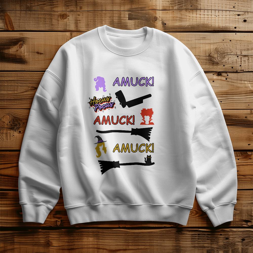 AMUCK AMUCK AMUCK Halloween Sweatshirt Adult