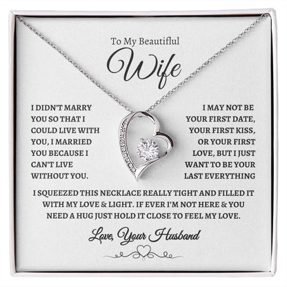 To My Beautiful Wife Forever Love Knot Necklace WB