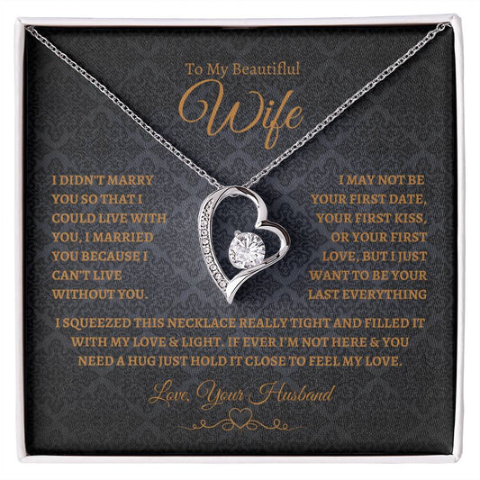 To My Beautiful Wife Forever Love Necklace BG