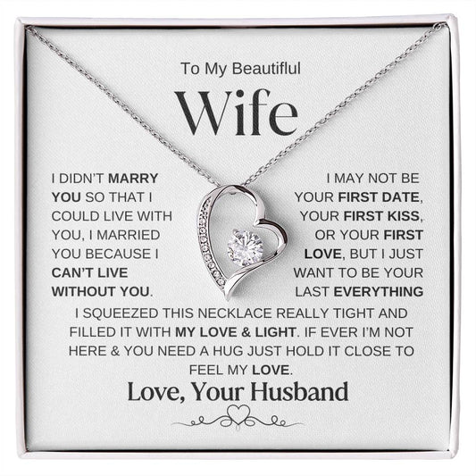 To My Beautiful Wife Forever Love Knot Necklace WB2