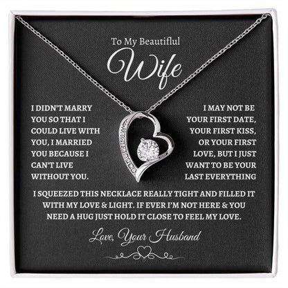 To My Beautiful Wife Forever Love Knot Necklace BW2