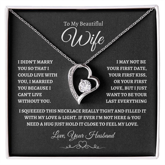 To My Beautiful Wife Forever Love Knot Necklace BW2