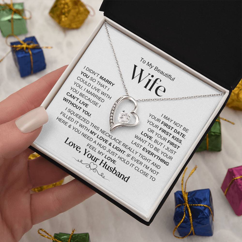 To My Beautiful Wife Forever Love Knot Necklace WB2