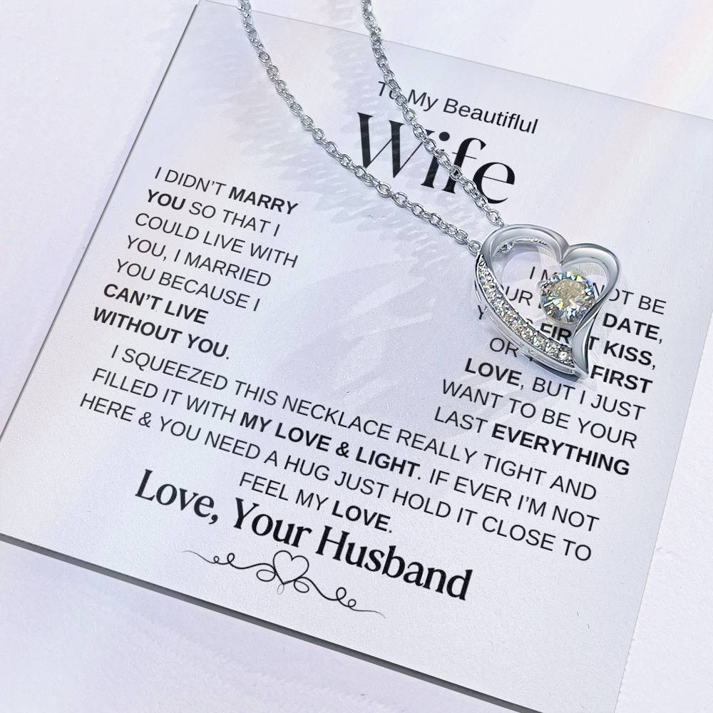 To My Beautiful Wife Forever Love Knot Necklace WB2