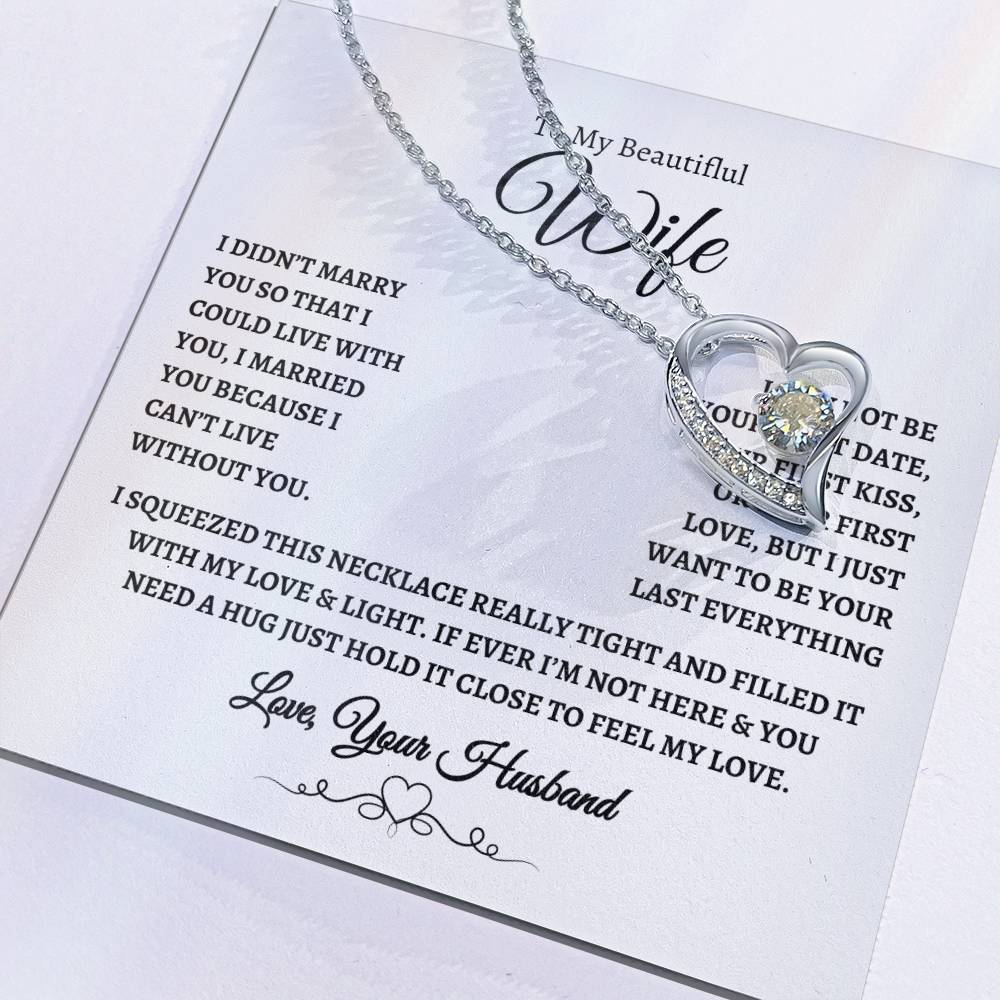 To My Beautiful Wife Forever Love Knot Necklace WB