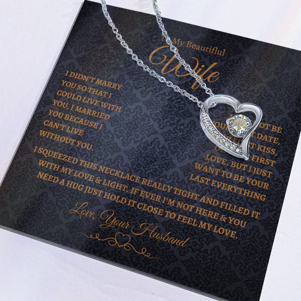 To My Beautiful Wife Forever Love Necklace BG