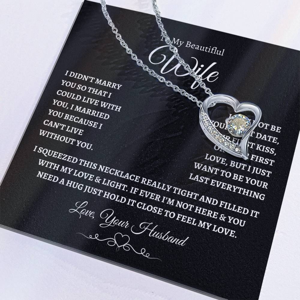 To My Beautiful Wife Forever Love Knot Necklace BW2