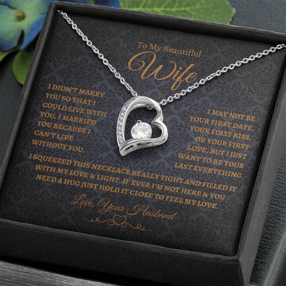 To My Beautiful Wife Forever Love Necklace BG