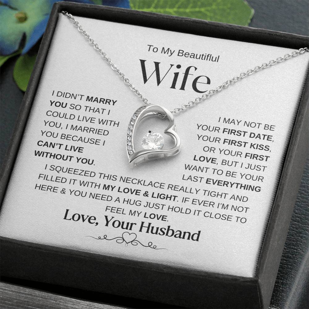 To My Beautiful Wife Forever Love Knot Necklace WB2